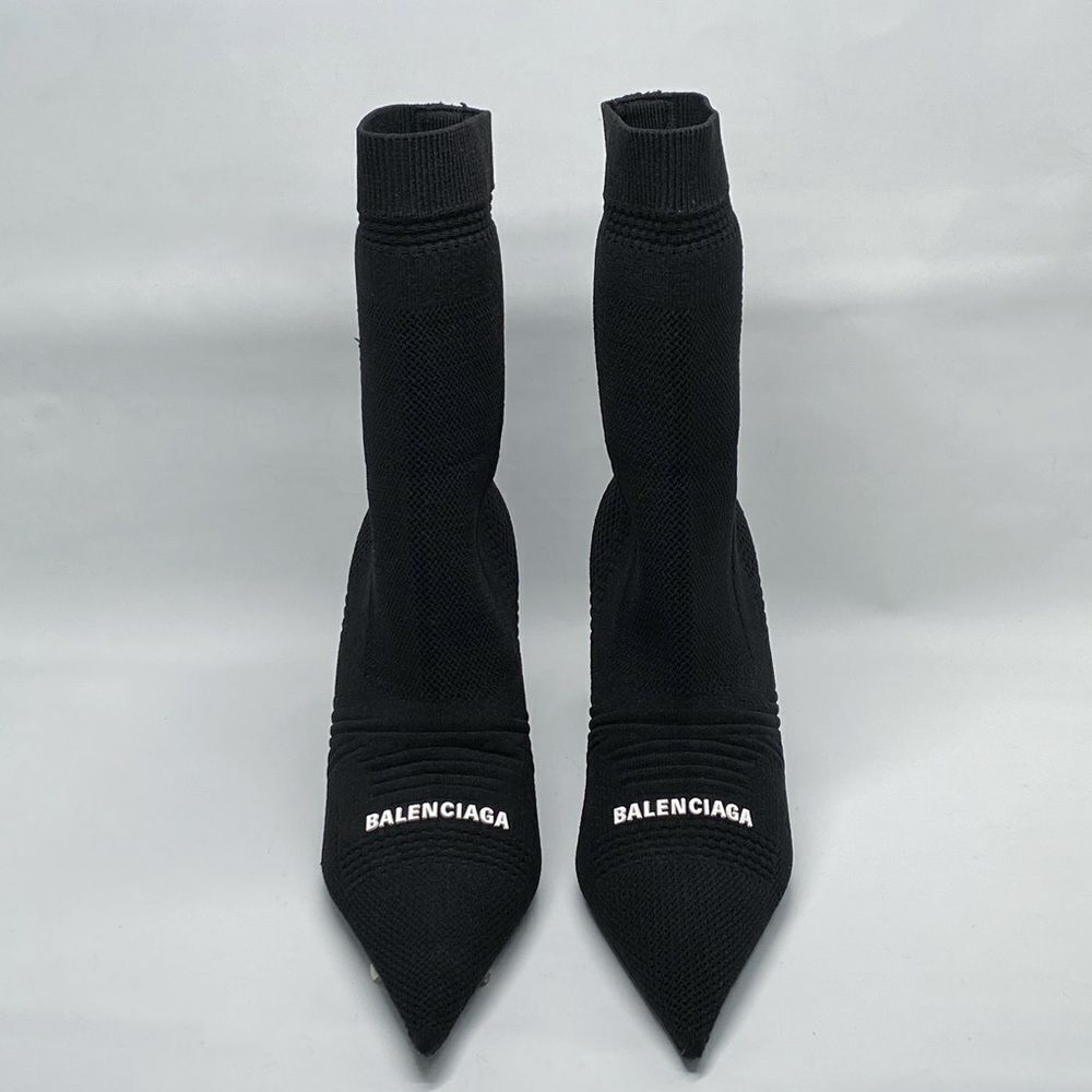 Balenciaga Knife 2.0 logo-appliquéd stretch-knit ankle boots - Picture 4 of 12